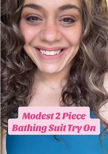 Modest 2 Piece Bathing Suit Try On - Teal Flower Review
