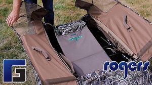 Here is a quick review of our new Rogers Elite series layout blind. It features a quick-collapse design with no pin-pulling required. | Rogers Sporting Goods