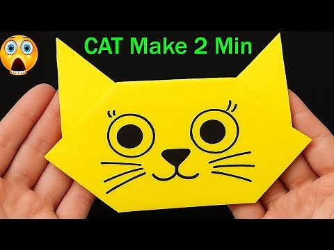 Easy Paper Cat Craft Tutorial | DIY Cute Animal With Origami For Beginner !!