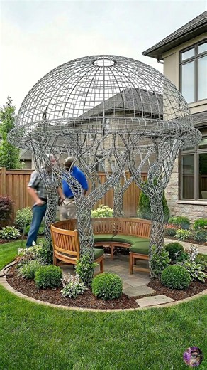 He grew a GIANT green gazebo in his backyard! 🤯🌿