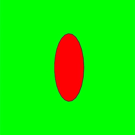free video of a red 2D circle on a 3D canvas rotating at the Y Access