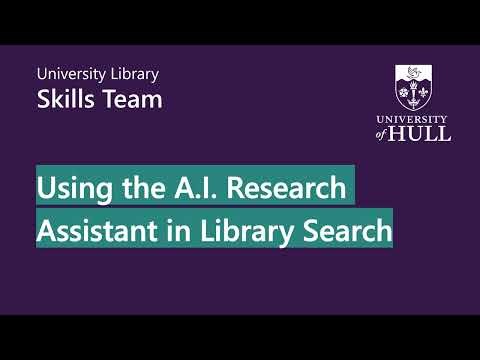 Using the AI Research Assistant in the Library Search