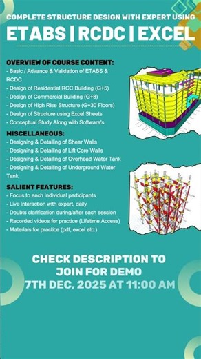 ETBAS Live Training Program B19 - P1 #etabs #etabstutorial #rccdesign #safe #structuredesign