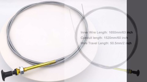 Universal Push Pull Choke Control Cable 63 inch Inner 60 inch Conduit with Heavy Duty Outer Sheath Silver for 237 Rotary 703971 290831 (Wire Travel: 2 inch)