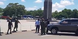(2020) Someone managed to capture a moment before we got to police HQ where we were blocked by the police but escaped what informants disclosed to be an assassination attempt on us. HH | Zambian Digest