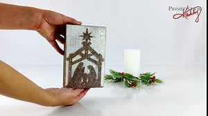 Primitives by Kathy Wooden Nativity Home Décor Sign, White