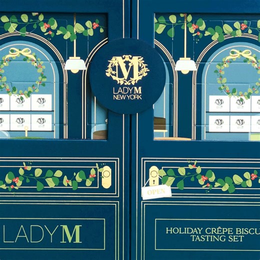 3.7K views | Lady M 全球限量聖誕禮盒即將登場 —— 以華麗的節日裝束喚起你的冬日味蕾。 Lady M Holiday Crêpe Biscuits Tasting set is coming soon — dressed in glamorous festive finery to awaken your winter taste buds.  | Lady M Hong Kong | Facebook