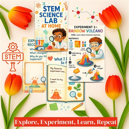 STEM Science Workbook Printable | Hands-on Experiments, Science Projects & Worksheets | Kids Grades 1–3 | Fun STEM Activities, Start Today! - Etsy UK