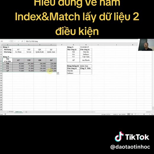 Tìm hiểu cách sử dụng hàm #index & #match (hàn Index & Match) #exceltips #excel #exceltricks #office #doanhnghiep #xuhuongtiktok #xuhuong2023 #xuhuongtiktok2023 #xuhuong #excelpro