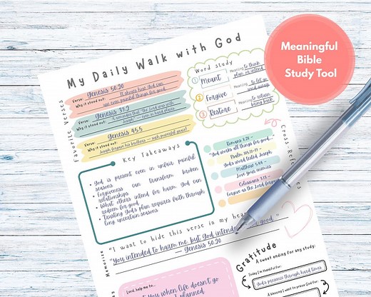Bible Study Printable – Bible Study Guide & Template for Daily Study and Spiritual Meditation – Bible Study Journal - Etsy