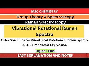 Vibrational Rotational Raman Spectra | Raman Spectroscopy | MSc Chemistry