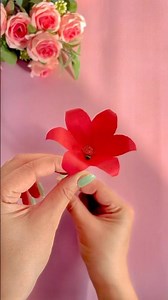 Easy Red Flower from Colored Paper.