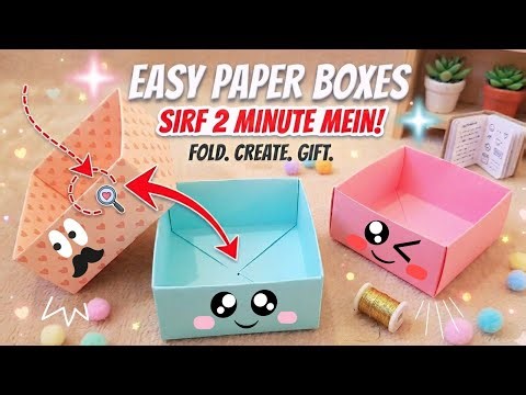 😍Easy paper box in 2 minutes🤫 easy paper box how to make easy paper box at home easy paper box diy