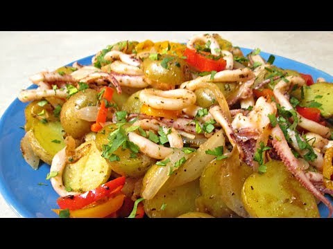 Sauteed Squid with Onions, Potatoes and Peppers - PoorMansGourmet