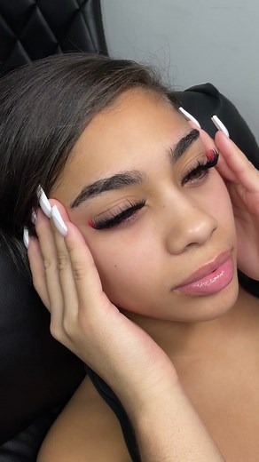 Red Coloured Lashes for a Wispy Set | Philadelphia Lash Extensions