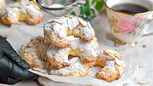 13K views · 33 reactions | If you have almond flour butter and maple syrup you can make the most delicious almond crescent cookies that taste just like a bakery treat. 2 ½ cups almond flour ½ cup melted dairy free butter ¼ cup maple syrup ½ tsp almond extract optional 3 tbsp sliced almonds Powdered sugar for dusting | We’re Recipes | Facebook