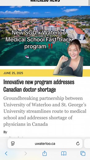 New SGU x Waterloo Fast-Track Medical School Program