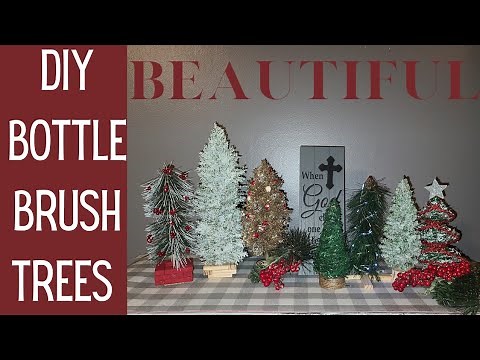 How to make Bottle Brush Trees|Budget Friendly| Mini Christmas Trees|