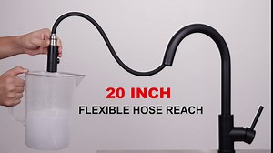 KINFAUCETS Black Kitchen Faucet with Pull Down Sprayer,Single Handle Pull Out Kitchen Sink Faucet,Commercial Farmhouse RV Bar Utility Kitchen Faucets
