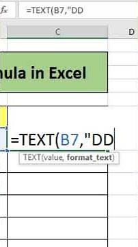 Text Formula in Excel