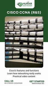 Master Cisco CCNA (R&S) and unlock the full potential of networking. Explore Cisco’s features and functions, understand how networking really works, and dive into practical video content to elevate your skills.For further details, reach us at:📞 Call: 042-37495999 | 03296999909📧 Email: info@ehunar.org💻 Website: www.ehunar.org#CiscoCCNA #NetworkingBasics #CiscoFeatures #PracticalLearning #RoutingAndSwitching #ITCertifications #TechTraining #NetworkEngineer #LearnNetworking #CiscoTraining | eHun