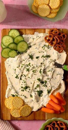 Whipped Cream Cheese and Chive Dip Board