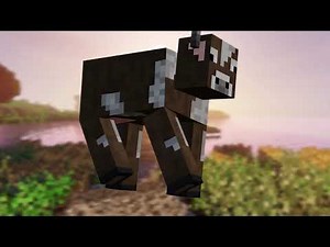 Minecraft COW sounds, with ANIMATION of a DANCING COW! *mooo*