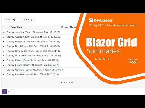Blazor Grid: Total and Group Summaries