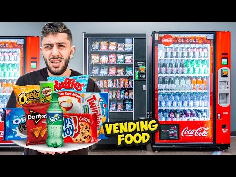 Eating Only VENDING MACHINE FOOD for 24 Hours!!