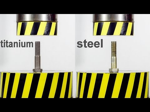 HYDRAULIC PRESS VS TITANIUM AND STEEL BOLT, WHICH IS STRONGER
