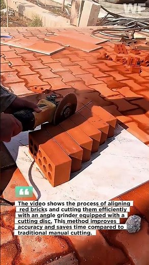 Fast and Precise Red Brick Cutting Using Angle Grinder | Construction Technique