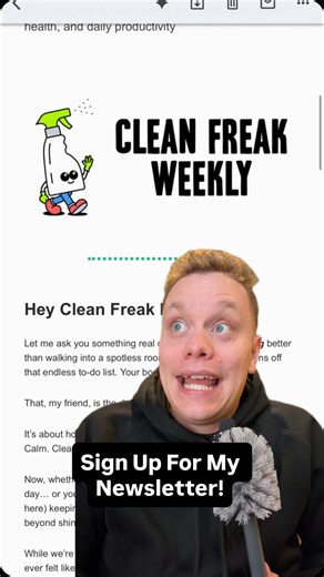 Looking for helpful cleaning tips delivered to your inbox? Sign up for my newsletter The Clean Freak Weekly! My dad and I send it out every Tuesday and it’s packed full of cleaning tips, tricks, and hacks. Hope to see you over there! | Clean That Up
