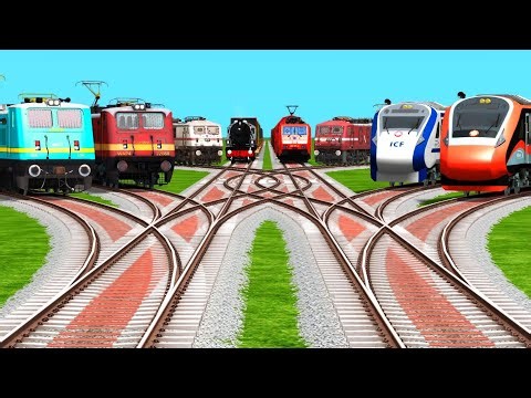 🎱 Trains Crossing For Bumpy 3d Grandient Railroad Tracks | Railroad Level Crossing | indian railways