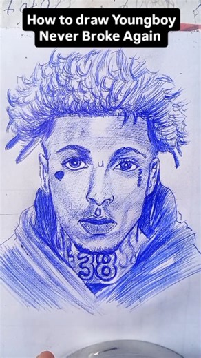 Veeart | Using words to draw on Instagram: "How to draw Youngboy Never Broke Again #drawing #nbayoungboy #rap #goviral Drew YB  Had to show love… which side of YB y’all rock with more?""