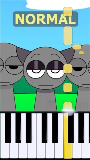 Gray Theme (Incredibox Sprunki Pyramixed) | Normal Vs Horror on piano