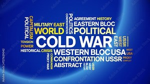 Cold War animated tag word cloud;text design animation kinetic typography seamless loop.