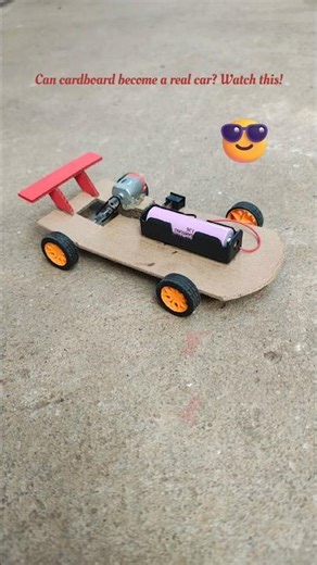 Cardboard Car That Actually Moves! 🚗🔥 DIY Mini Car Using DC Motor #shorts #diy #car