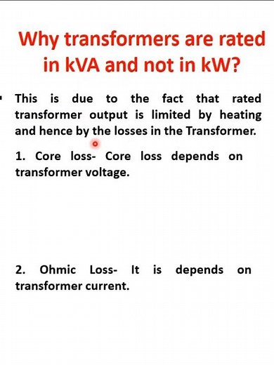 Why transformers are rated in kVA and not in kW?|Interview short question| By: Dr. Rahul Kumar