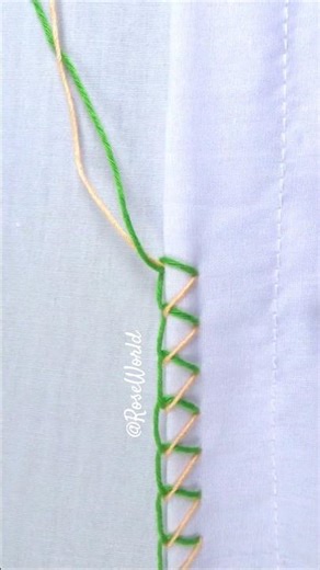 Dual 💛color💚 shade magical hand embroidery border design🪄