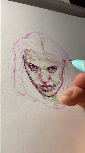 Drawing using a 4 colour BIC pen! ❤ sketchbook brand?