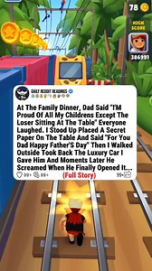 14K views · 213 reactions | At The Family Dinner, Dad Said "I'M Proud Of All My Childrens Except The Loser Sitting At The Table" Everyone Laughed. I Stood Up Placed A Secret Paper On The Table And Said "For You Dad Happy Father'S Day" Then I Walked Outside Took Back The Luxury Car I Gave Him And Moments Later He Screamed When He Finally Opened It... #reddit #redditstories #storytime #redditreadings #askreddit | Yeti45 | Facebook