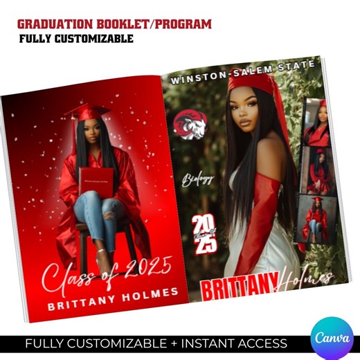Editable Graduation Booklet Template | Fully Customizable | 8-page Digital Template | Graduation Program - Etsy Canada
