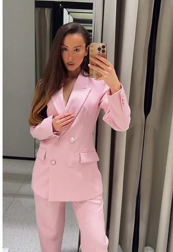 Stylish Pink Suit from ZARA for Office and Casual Looks