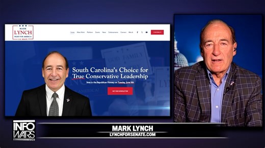 EXCLUSIVE INTERVIEW: Mark Lynch SHOOTS AHEAD Of Lindsey Graham In The Polls, According To Rasmussen Reports!Successful Christian Businessman Mark Lynch Joins Infowars To Break Down Why He Is Running Against Lady Lindsey In The Republican Primary For One Of South Carolina's Senate Seats!@MarkLynchSC 🔴WATCH/SHARE THE LIVE ALEX JONES SHOW NOW:
