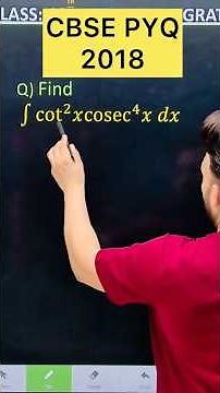 Q) Integration ∫ cor^2 (x) cosec^4 (x) 𝑑𝑥 #cbse #maths #cbse2026 #maths #cbse2024 #cbse