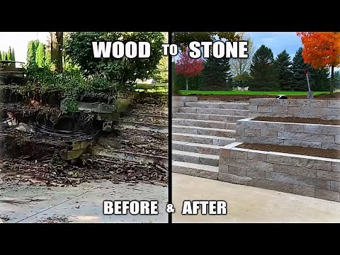 Rebuilding a Retaining Wall in 15 Minutes - Backyard Renovation - Build Video