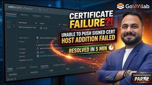 Lecture 68. Part2 | ESXi Host Add Failure | ESXi hostd.log Analysis + VMOMI Explained | GoVMlab | GoVMlab- Enterprise Infrastructure Cloud Mentorship