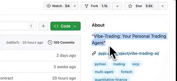 港大又放大招了！量化投研的门槛，这次被港大开源的 Vibe-Trading 直接干穿。你不再需要精通 Python、不用手动拉数据、不用自己写回测框架。只需要用大白话说一句想法，AI 多智能体团队就自动帮你把事情干完。分享一个我最近一直在用的项目：Vibe-Trading核心优势：· 全市场原生打通：加密货币、美股、A股全部支持（OKX、Futu、Tushare、yfinance 等）· 29 种 AI 交易团队：策略师、技术分析师、基本面研究员、风控官……随便召唤· 它们会内部辩论、互相挑刺，把 AI 幻觉大幅减少· 生成策略后可一键导出 Pine Script（TradingView）和 MQL5（MT5）代码，直接复制使用～实际试了试： 输入【ETH 这周有啥机会？把技术面和资金费率都考虑进去】→ 几个 AI 角色开始吵架，最后给了我一份带收益曲线和风险评估的完整报告。而且Docker 本地部署，数据不离开自己电脑，安全隐私拉满。GitHub： https://t.co/jSBlcQPscR感兴趣的朋友们可以跑起来试试～ DYOR