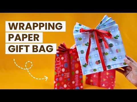 EASY Wrapping Paper Gift Bags | How to Make a Gift Bag Out of Wrapping Paper In 4 Minutes