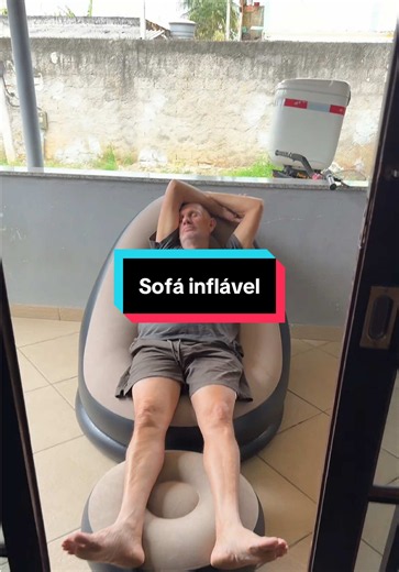 Sofá inflável confortável: kit com puff e bomba grátis